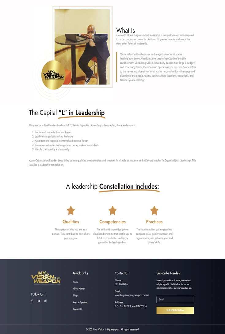my vision wepon website design and development by emeriosoft